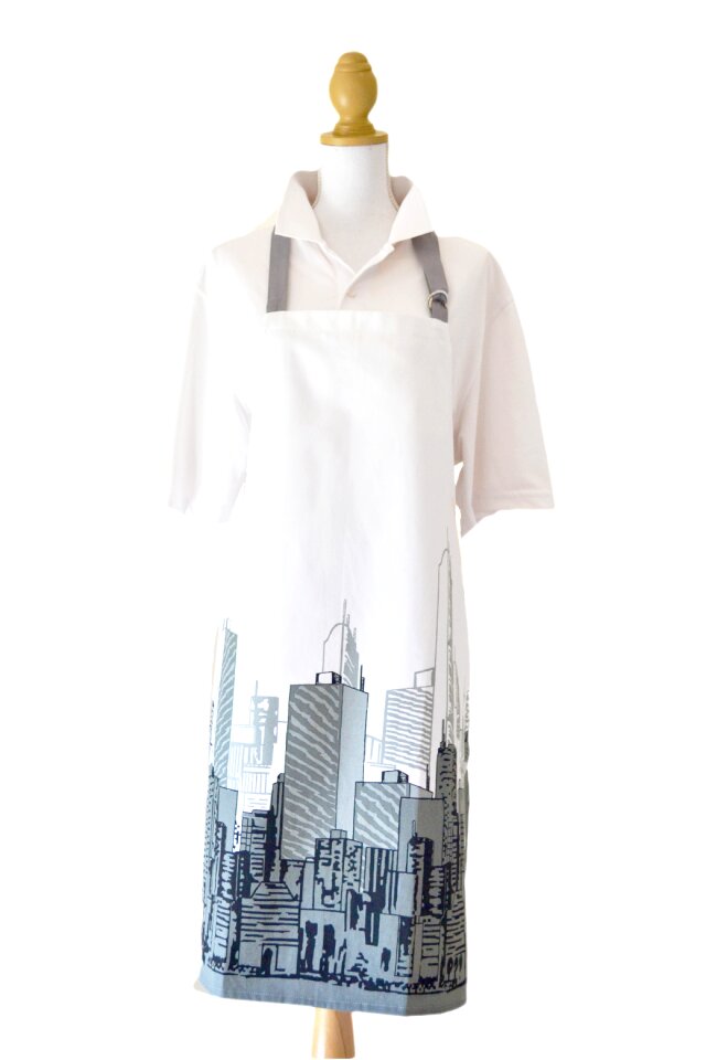 Apron cityscape grey white