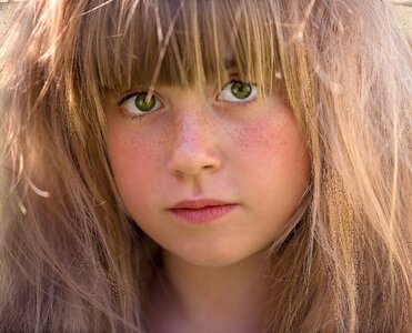 Girl face hair