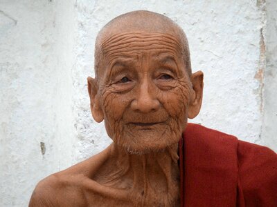 Buddhism burma old man photo