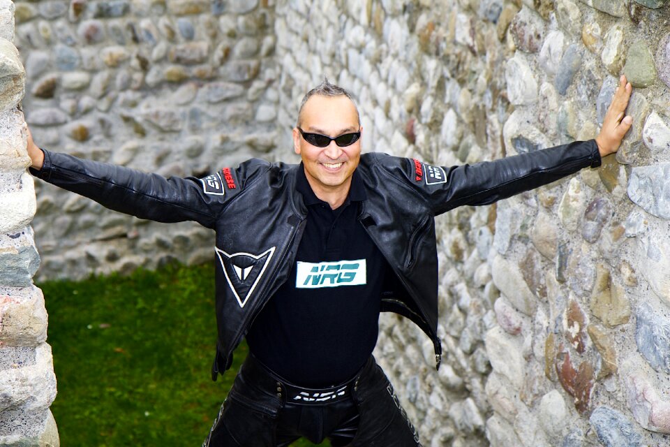 Portrait leather jacket leather clothing