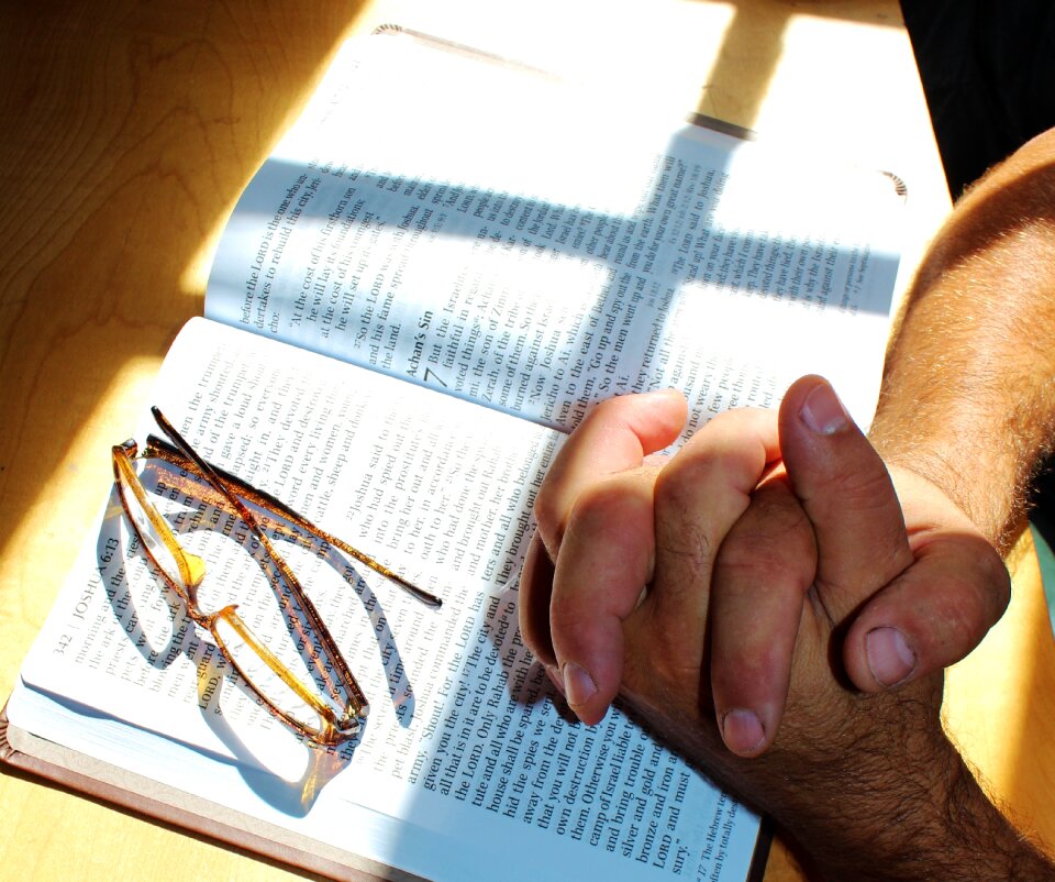 Hands folded faith photo