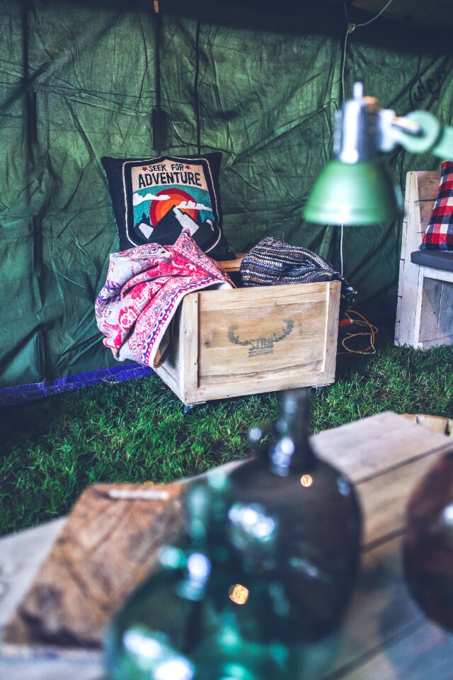 Military tent interior