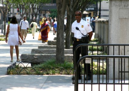 On guard with smile
