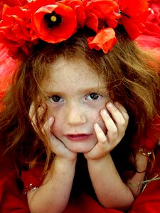 Red hair camp flower