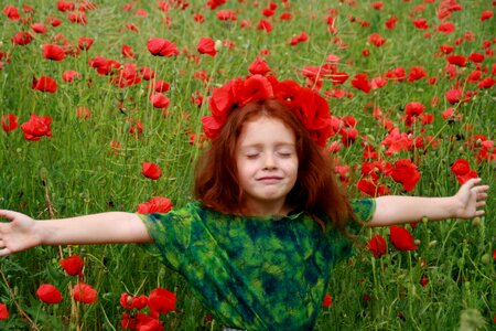 Red hair camp flower