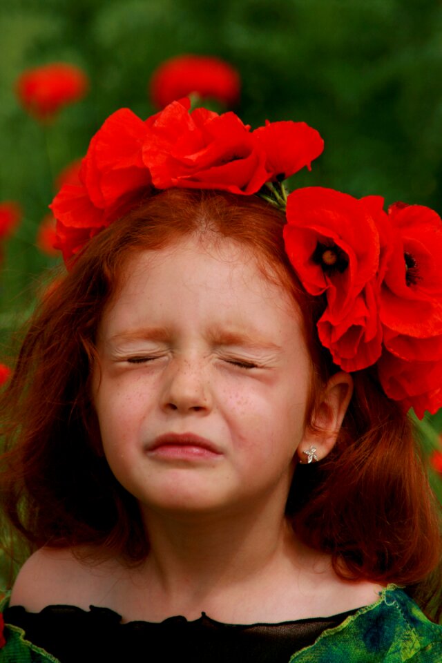Red hair camp flower