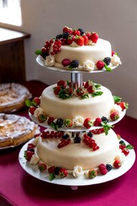 Wedding cream pie cream cake photo