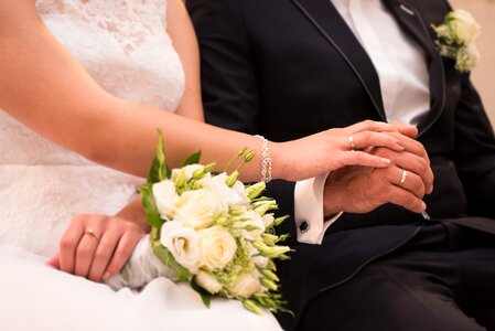 Wedding rings oath young couple