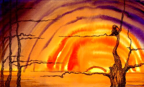 Illustration drawing watercolor