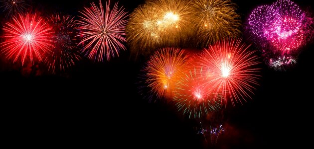 Banner new year's eve pyrotechnics