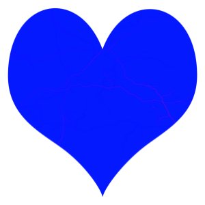 Blue heart with cracks