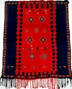Red- and blue-ground Azeri cover (shadda), South Caucasus, Azerbaijan. 2nd half 19th century