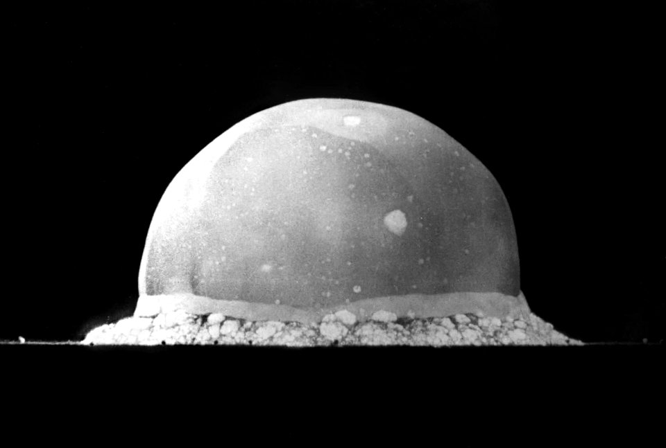 Trinity Test Fireball, NM, 0.016 second after explosion, July 16, 1945.