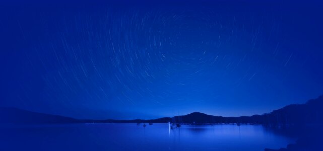 Starry sky meteor the night sky photo