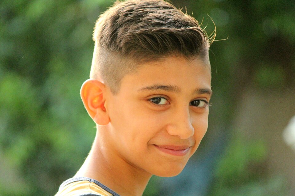 Outdoor childhood smile