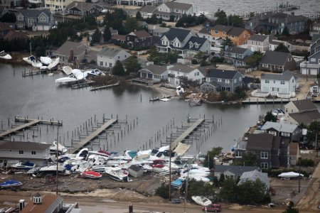 Storm damage at New Jersey marina