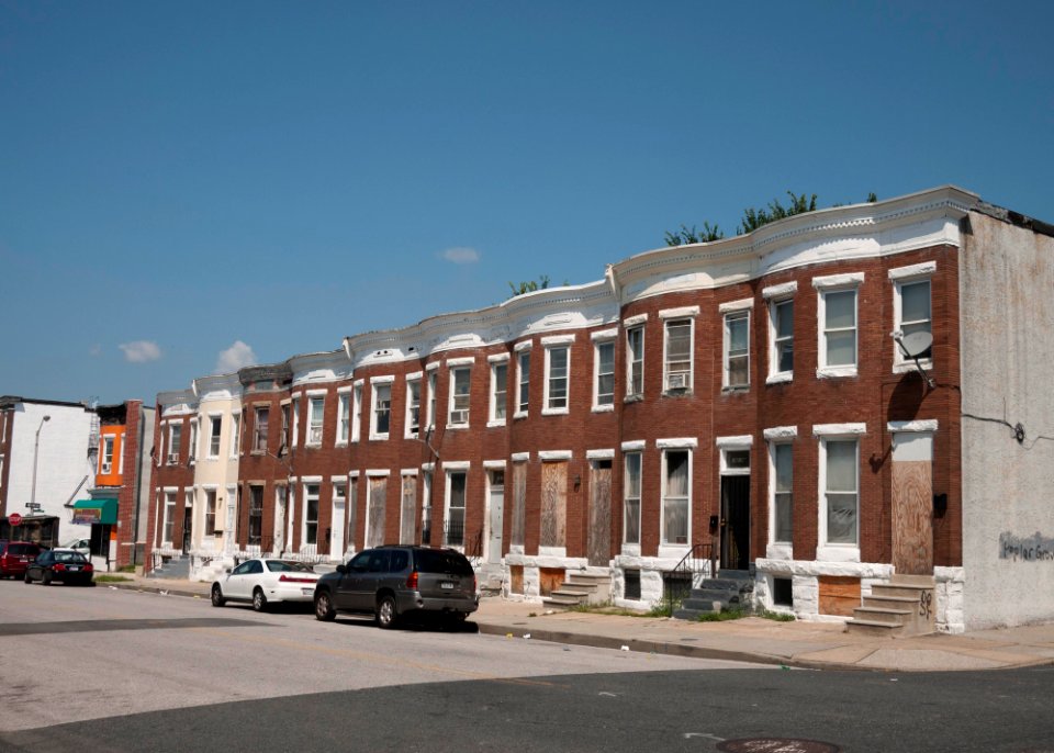 Rowhouses, 1800 block of Mosher Street at McKean Avenue