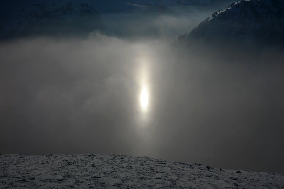 Sundog double sun winter