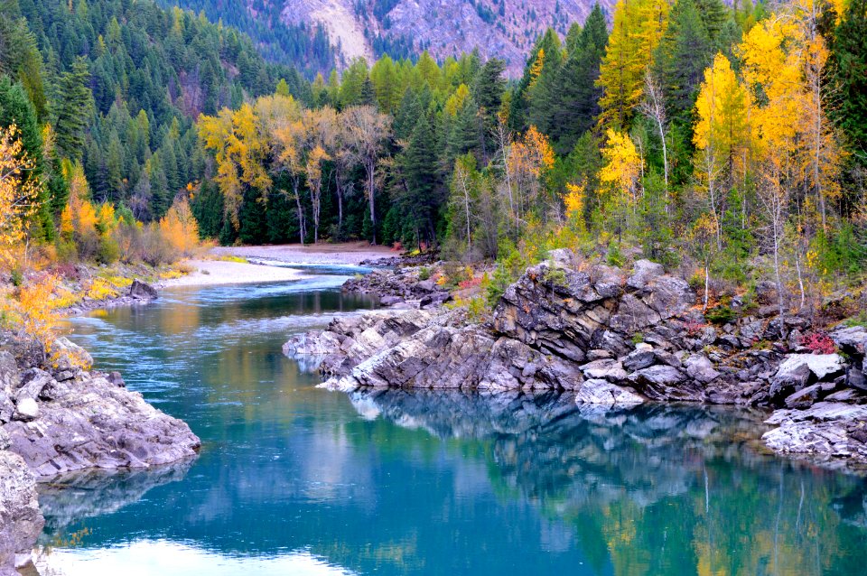 Middle Fork of the Flathead River at the old West Glacier Bridge