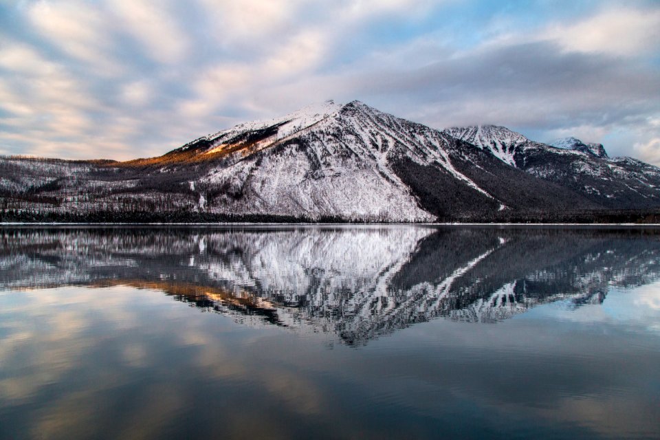 Stanton Mountain From Lake McDonald Lodge