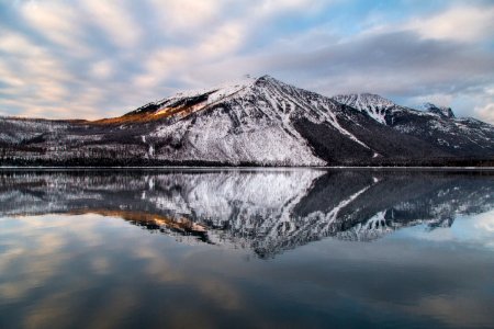 Stanton Mountain From Lake McDonald Lodge