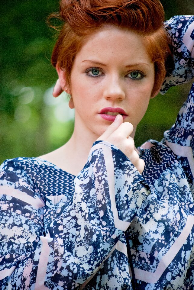 Portrait blue eyes short hair
