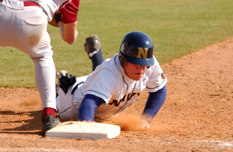 Slide play infield photo