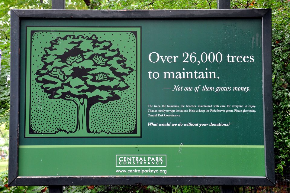 Sign - Central Park - New York