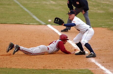 Slide play infield photo