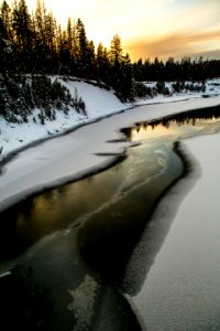 Middle Fork Sunset from West Glacier Bridge Portrait