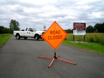 Road closed at Great Swamp