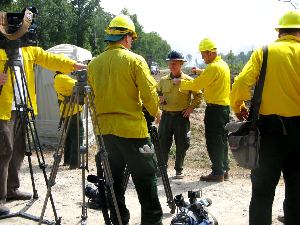Firefighter gets miked up