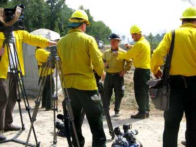 Firefighter gets miked up