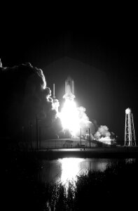 Astronauts liftoff rockets photo