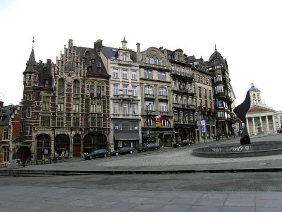 Narrow and tall buildings - Brussels photo