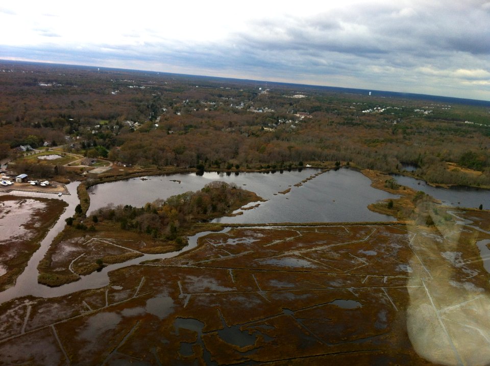 Aerial photo of Barnegat impoundment at Edwin B. Forsythe National Wildlife Refuge (NJ)