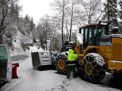 5-13-2020 Working on the plowing equipment at Road Camp