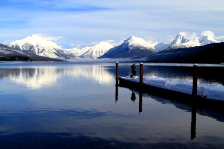 Winter Fishing on Lake McDonald photo
