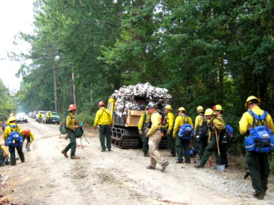 Preparing to lay hose