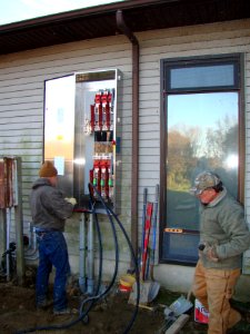 Backup generator junction panel installation at Prime Hook NWR, Delaware