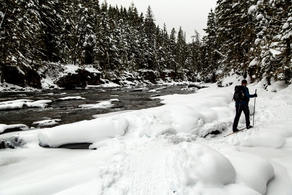 Skier Along McDonald Creek
