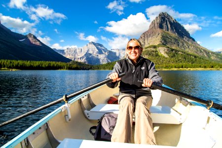 Rowing on Swiftcurrent Lake