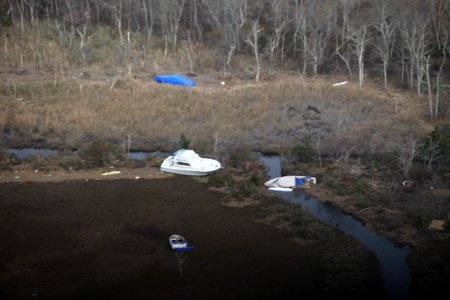 Boats washed ashore on Edwin B. Forsythe National Wildlife Refuge (NJ)