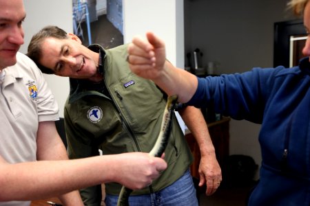 Deb Rocque, Dan Ashe, Brad Young and a lamprey!