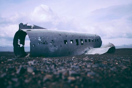 Damaged aircraft plane photo