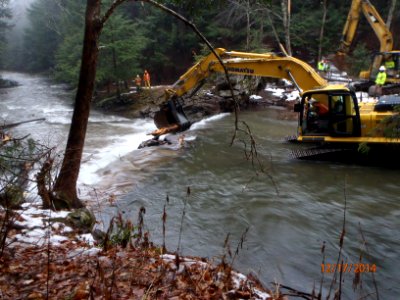 Spillway removal at the Fall River Dam photo