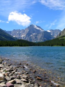 Swiftcurrent Lake and Mt. Gould in the Many Glacier Valley