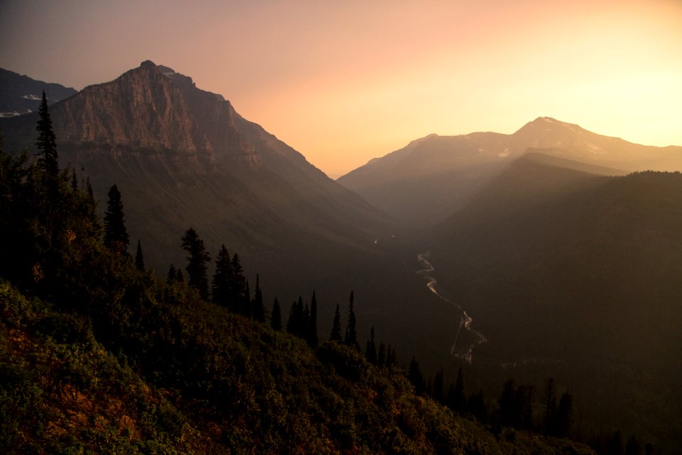 Looking Down McDonald Valley at Sunset