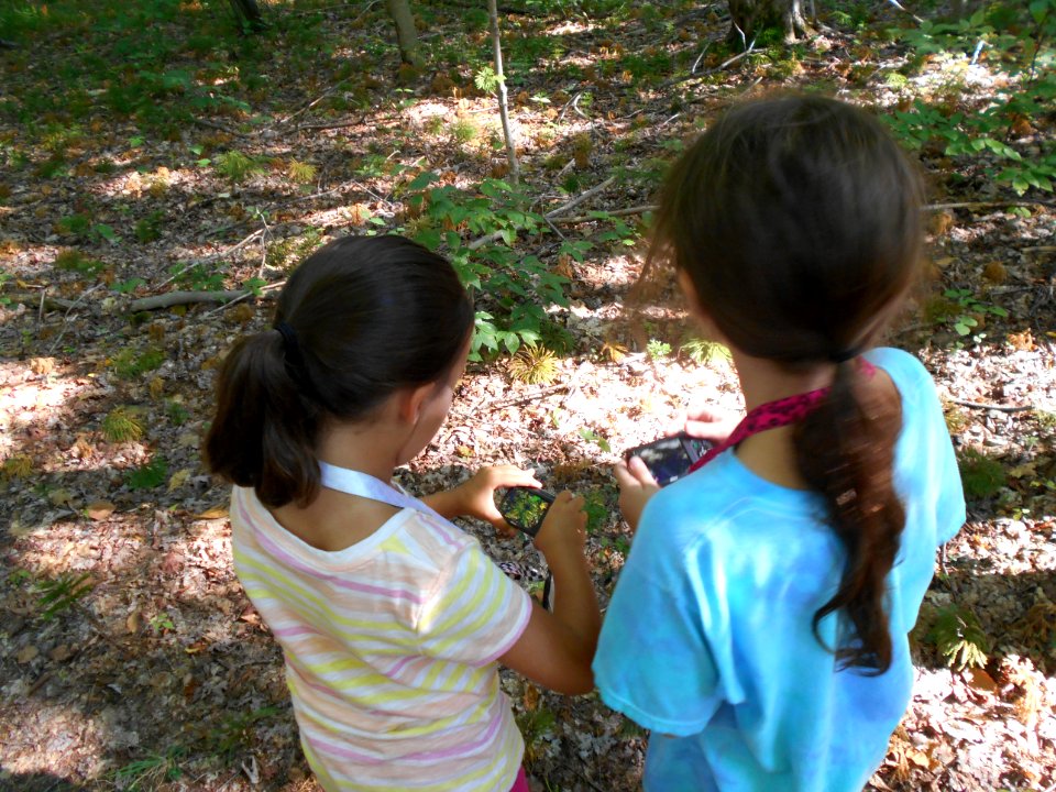 Daisy Scouts taking photos during SNAP!