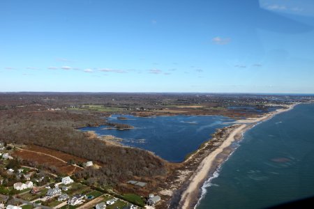 Aerial view of Trustom Pond National Wildlife Refuge (RI) photo